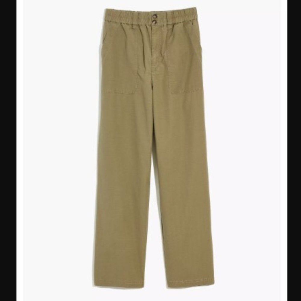 Cotton Ripstop Pull-On Straight Cargo Pants NWT